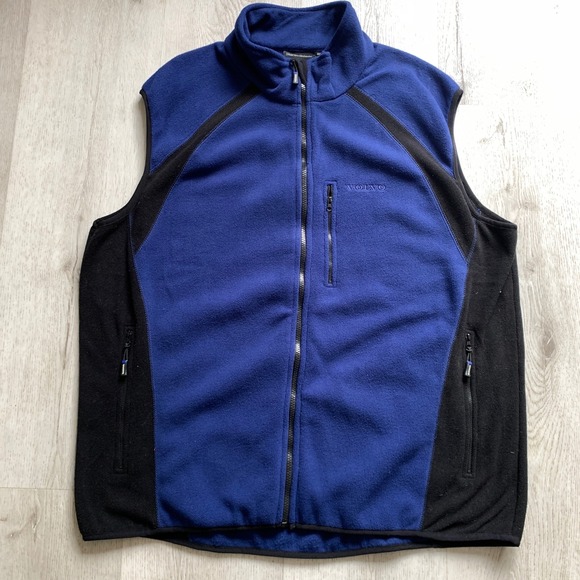 Volvo Mens XXXL Soft Vest‎ zipper Blue black fleece